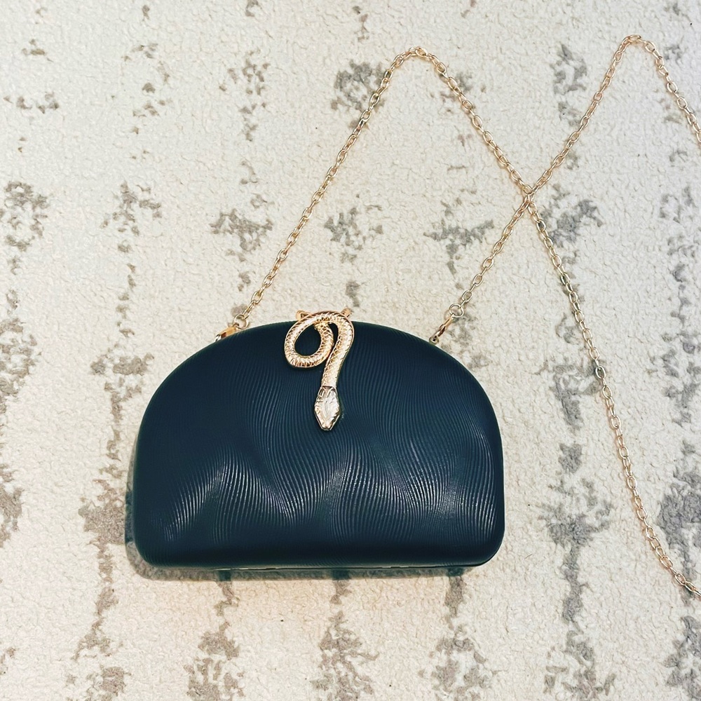 Black Purse w/ Gold Snake Clasp